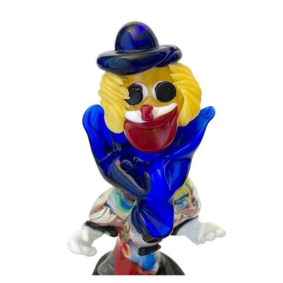 Vintage Murano Italy Art Glass 8” CIRCUS CLOWN FIGURINE Fratelli Pitau Sculpture - Picture 2 of 6